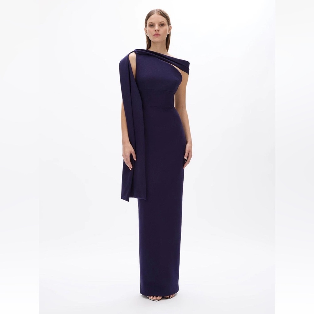 NWOT $1200 MRPs Rachel Gilbert Clara dress in dark indigo size 8 - Picture 3 of 17